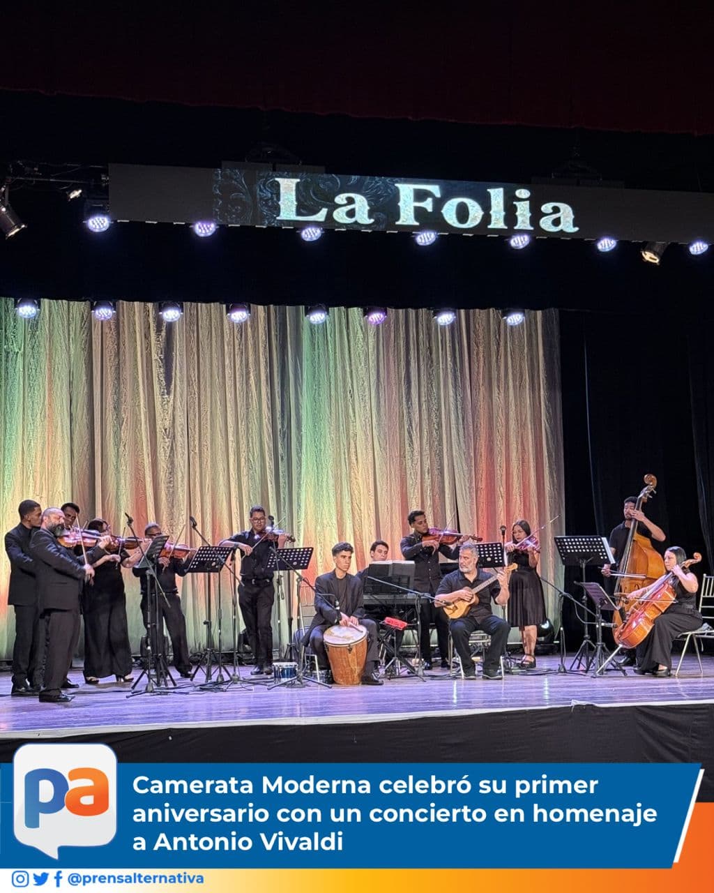 En el marco de su primer aniversario, la Camerata Moderna realizó un tributo al violinista y compositor italiano Antonio Vivaldi desde las instalaciones del Teatro Luis Mariano Rivera.